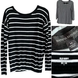 NWT Preppy Stripe Bundle 2 Tops size Medium